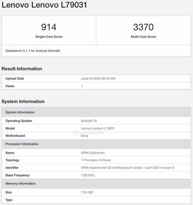 Lenovo Legion Gaming Phone Geekbench benchmark scores leak via Revu Philippines