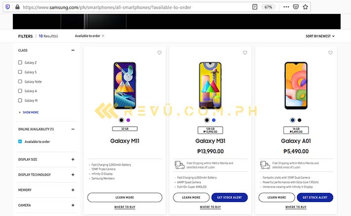 Samsung Galaxy M11 spotted on Samsung Philippines online store with price, specs, and availability by Revu