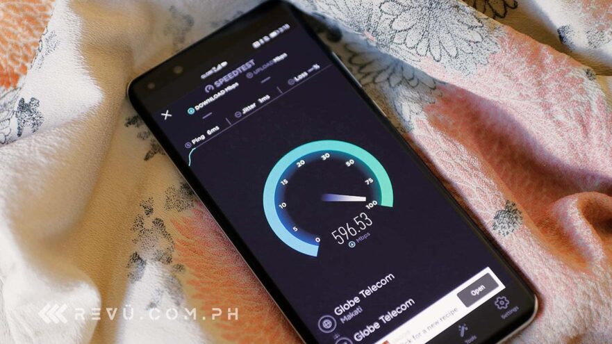 5G speed test on the Globe Telecom Huawei P40 Pro in BGC in June 2020 by Revu Philippines
