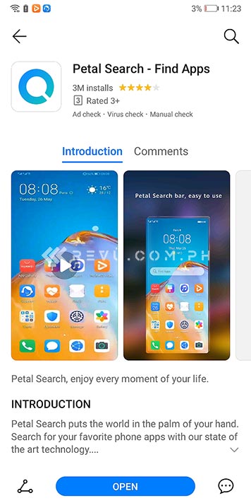 Petal Search app on the Huawei Y5p via Revu Philippines