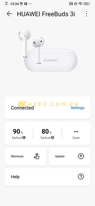 Huawei FreeBuds 3i battery life information on Huawei AI Life by Revu Philippines