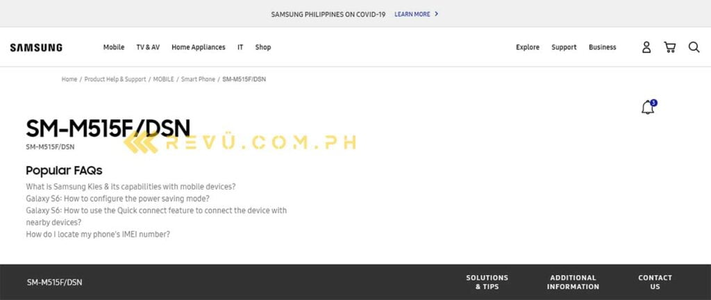 Samsung Galaxy M51 support page spotted: A Revu Philippines exclusive