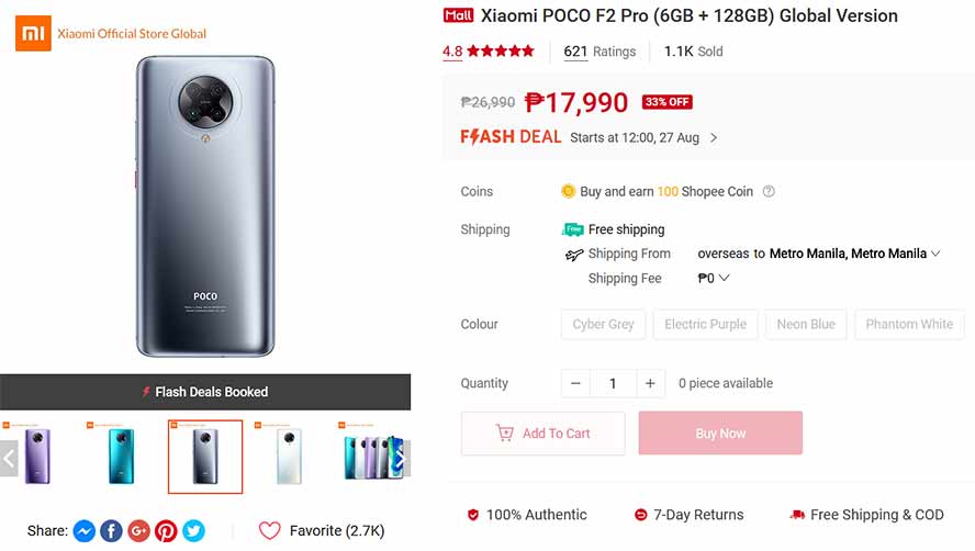 Xiaomi POCO F2 Pro at its lowest price yet in August 2020 back-to-school promo via Revu Philippines