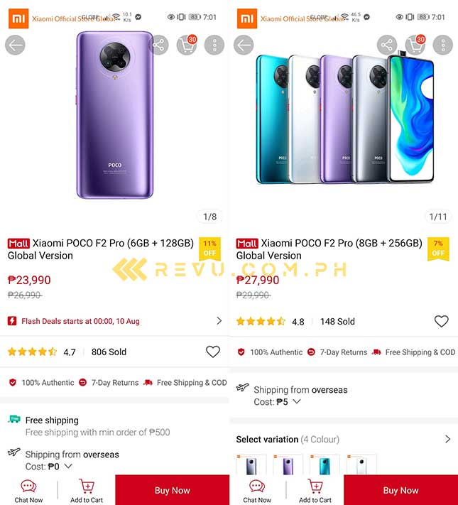 Xiaomi POCO F2 Pro specs and lower price in August 2020 on Shopee via Revu Philippines