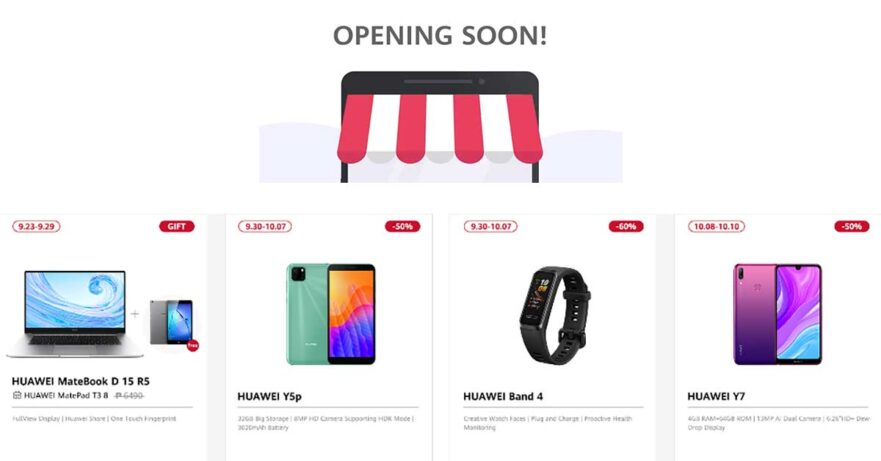 Huawei Store Online opening discounts and deals via Revu Philippines