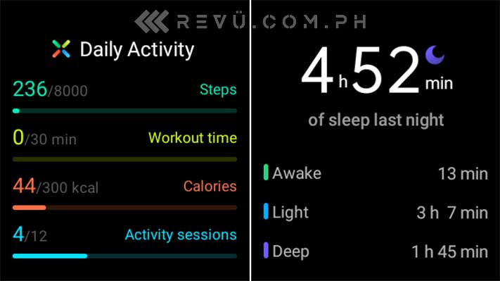 Oppo Watch activity tracking and sleep tracking screenshot by Revu Philippines