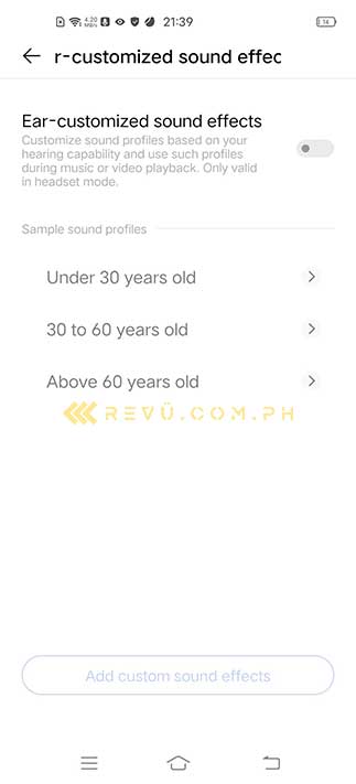 Vivo X50 ear-customized sound effects settings via Revu Philippines