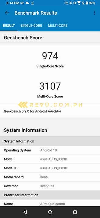 ASUS ROG Phone 3 Geekbench benchmark scores via Revu Philippines