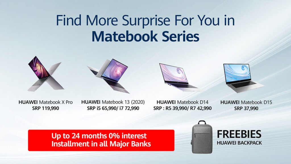 Huawei MateBook series promo and freebies in Oct 2020 via Revu Philippines