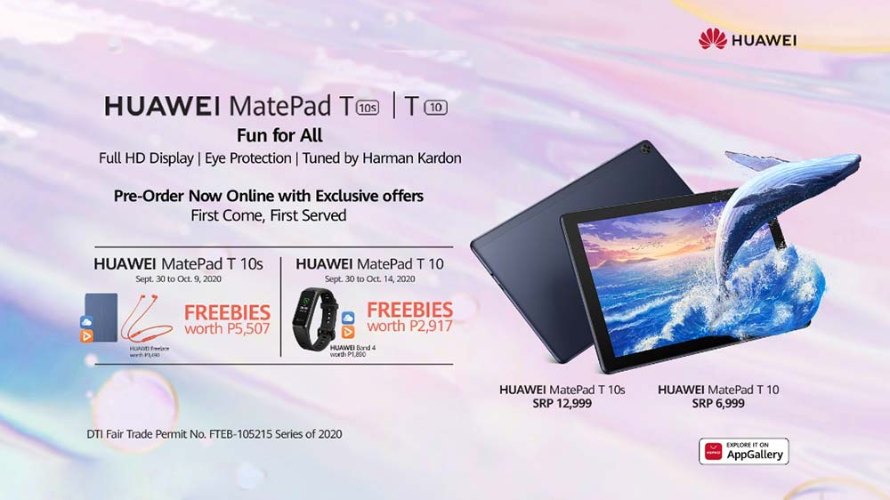 Huawei MatePad T 10s and MatePad T 10 price, specs, and preorder period and freebies via Revu Philippines