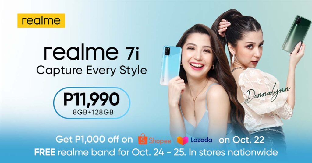 Realme 7i price and sale freebie with Donnalyn Bartolome via Revu Philippines