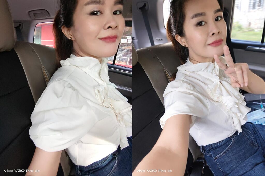 Vivo V20 Pro camera sample selfie pictures in auto and ultra-wide modes via Revu Philippines