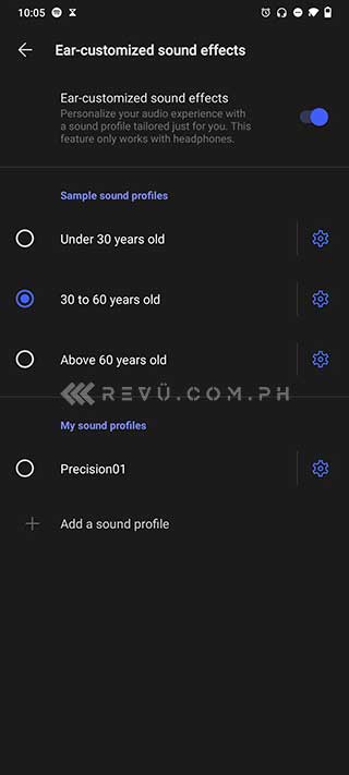 Vivo V20 SE ear-customized sound effects settings via Revu Philippines