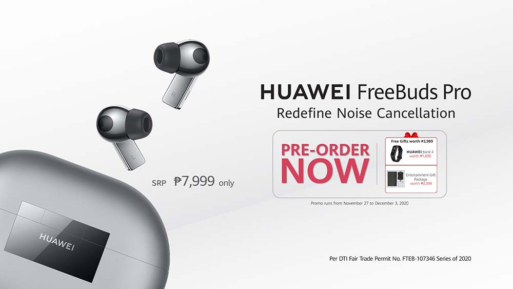 Huawei FreeBuds Pro price and preorder period and freebies via Revu Philippines