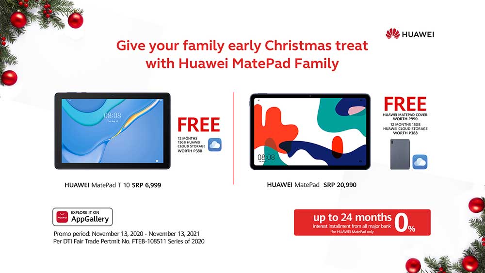 Huawei MatePad and Huawei MatePad T 10 early Christmas promo details via Revu Philippines