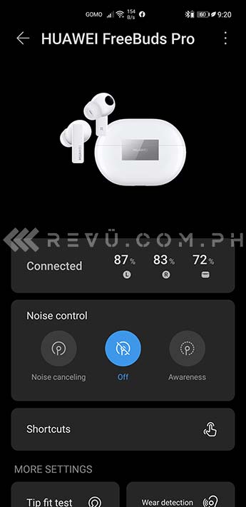 Huawei FreeBuds Pro in Huawei AI Life app via Revu Philippines