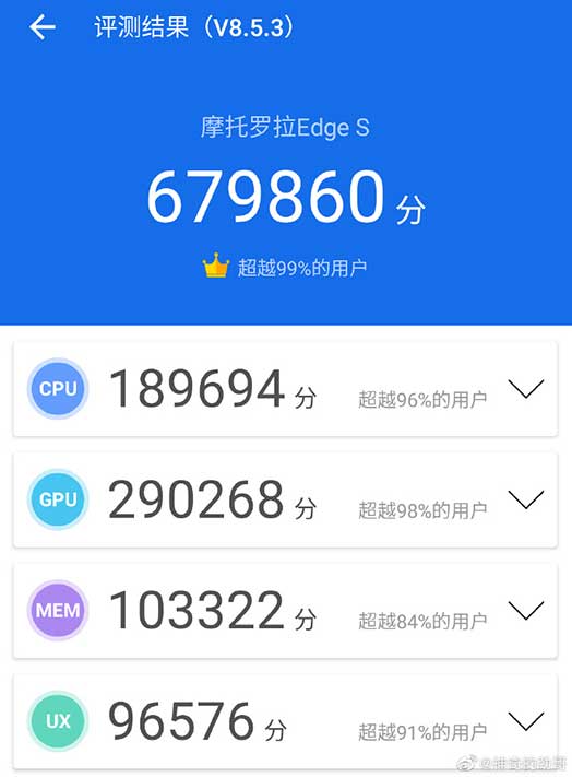 Motorola Edge S Antutu benchmark score teaser via Revu Philippines