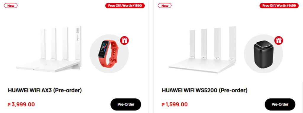 Huawei WiFi WS5200 and Huawei WiFi AX3 prices and features via Revu Philippines