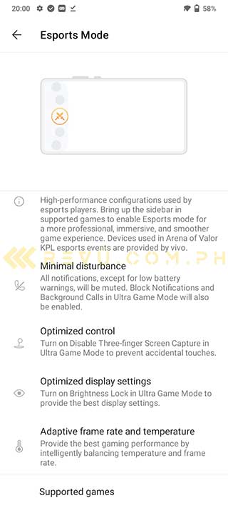 Vivo Y20s G Esports Mode via Revu Philippines
