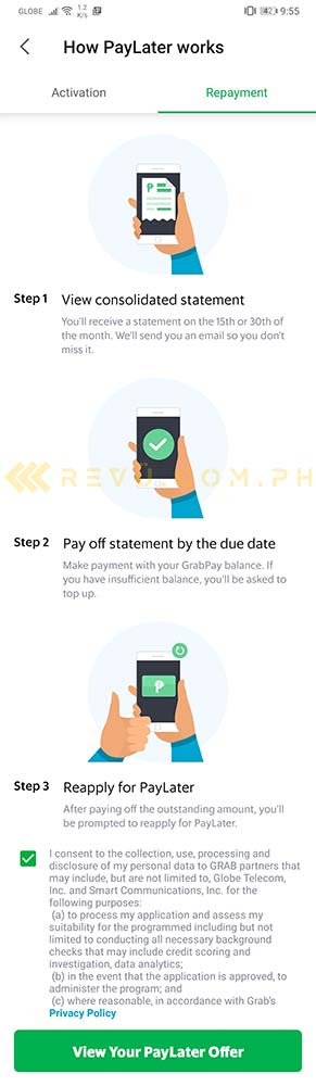 How to activate grab paylater