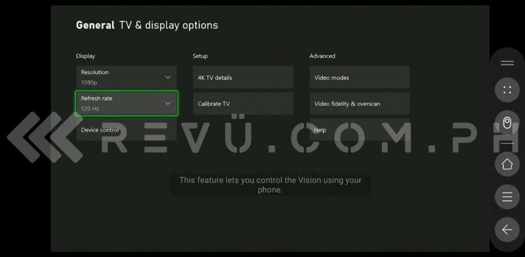 Xbox Series X 120 fps on Huawei Vision S Series TV via Revu Philippines