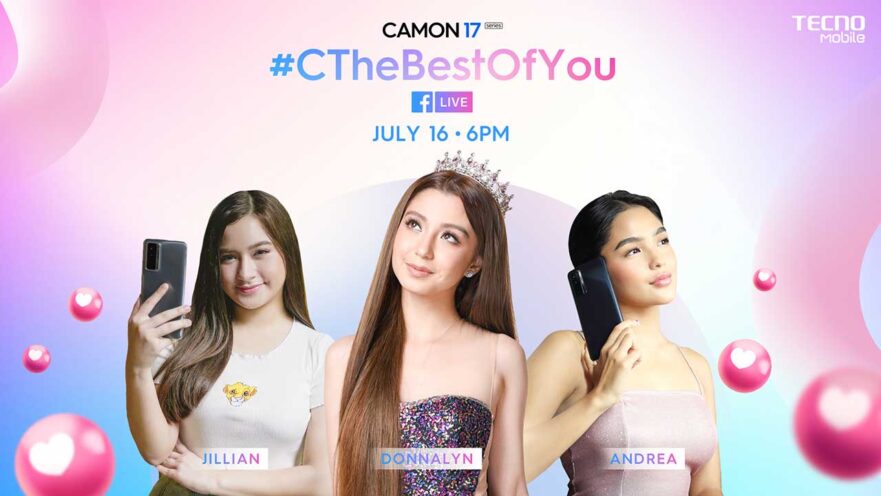 Tecno Camon 17 series livestream show with Donnalyn Bartolome, Andrea Brillantes, and Jillian Ward via Revu Philippines