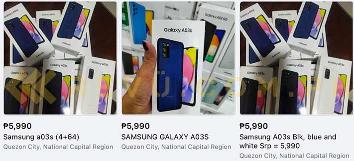 Samsung Galaxy A03s price listings on Facebook exclusive via Revu Philippines