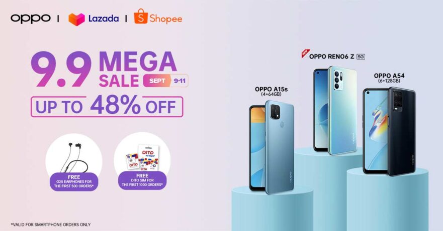 OPPO discounted products at Lazada 9.9 and Shopee 9.9 sale via Revu Philippines