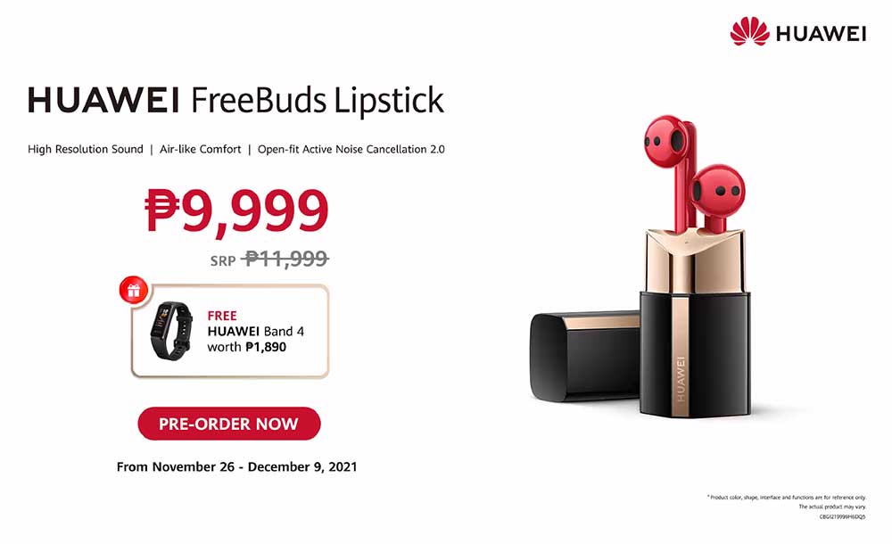 Huawei FreeBuds Lipstick price and preorder period and freebies via Revu Philippines