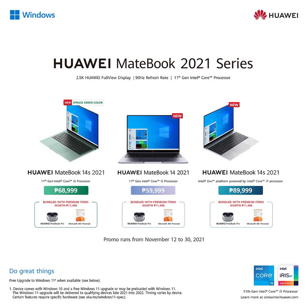 Huawei MateBook 2021 November promos via Revu Philippines