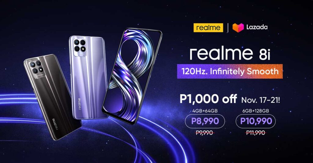 Realme 8i price and sale price on Lazada via Revu Philippines