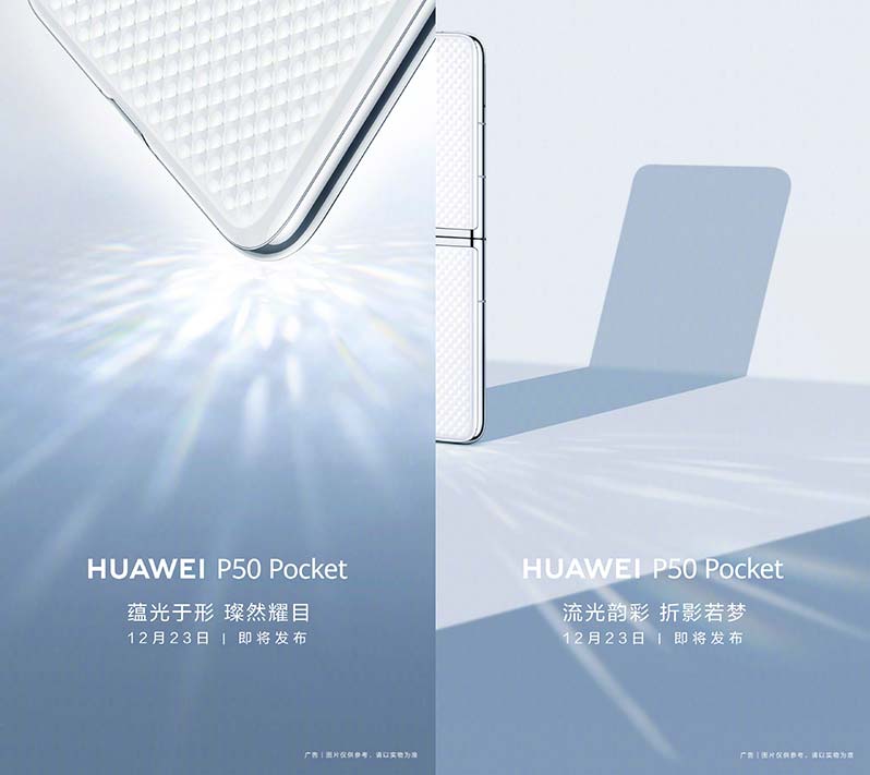 Huawei P50 Pocket design in launch teasers via Revu Philippines