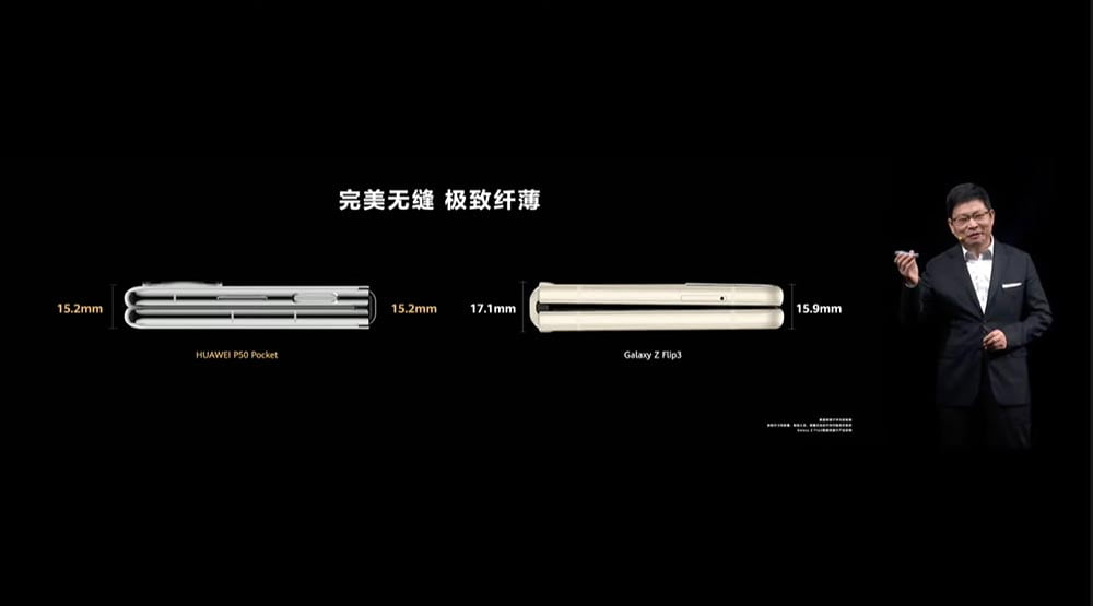 Huawei P50 Pocket vs Samsung Galaxy Z Flip3 hinge design comparison via Revu Philippines