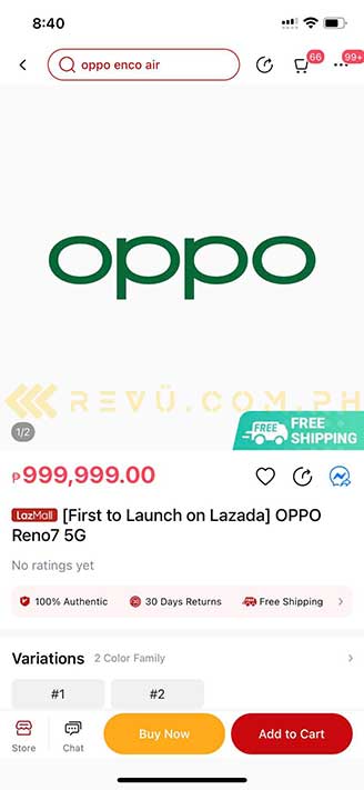Exclusive: OPPO Reno7 5G listing on Lazada spotted by Revu Philippines