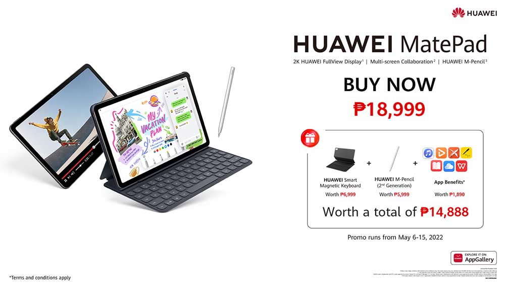 Huawei MatePad 10.4 2022 price and first-sale freebie offers via Revu Philippines