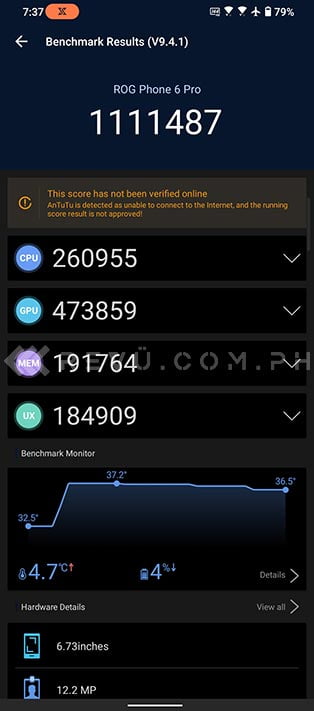 ASUS ROG Phone 6 Pro Antutu benchmark score via Revu Philippines