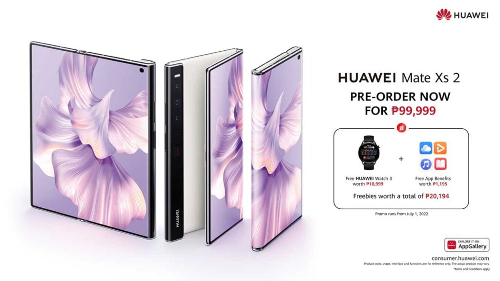 Huawei Mate Xs 2 price and preorder period and freebies and availability via Revu Philippines