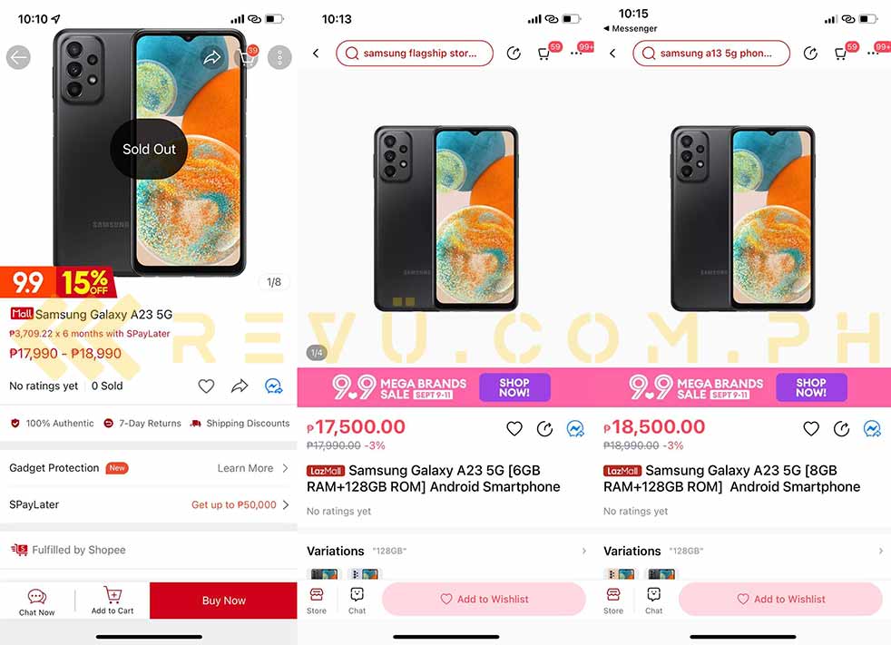Samsung Galaxy A23 5G prices spotted by Revu Philippines