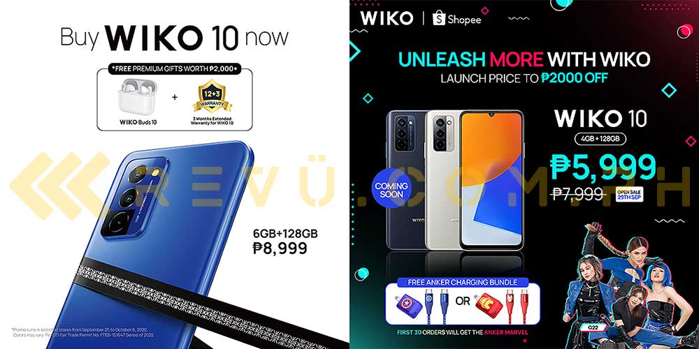 WIKO 10 price and specs via Revu Philippines