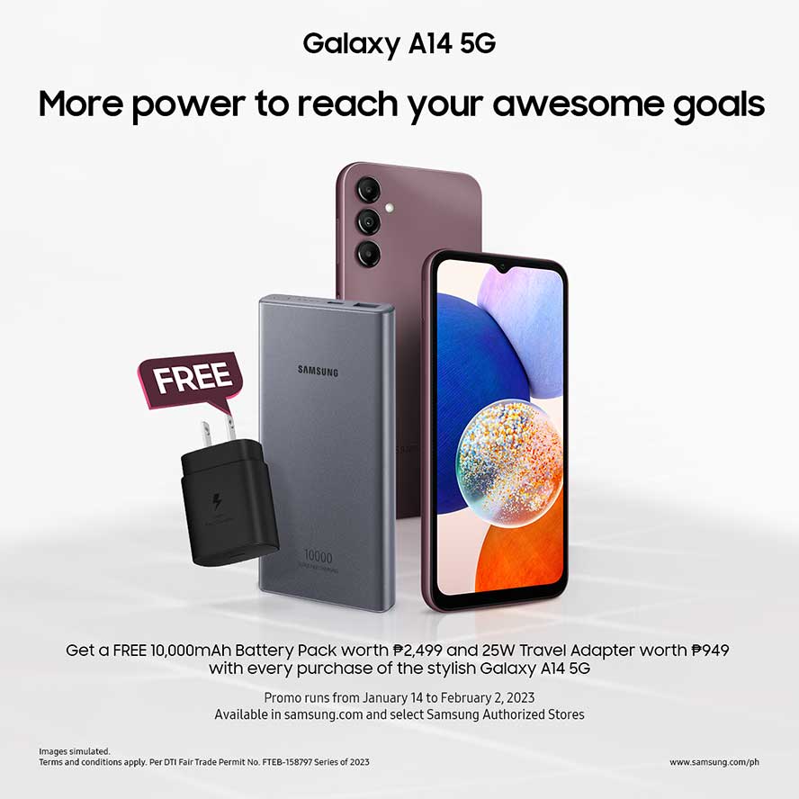 Samsung Galaxy A14 5G price and specs and launch freebies via Revu Philippines