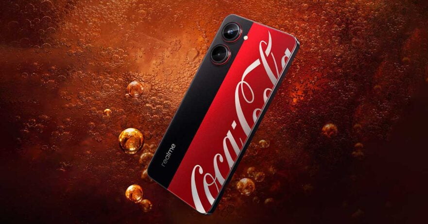 Realme 10 Pro 5G Coca-Cola Edition or Cola Phone design via Revu Philippines