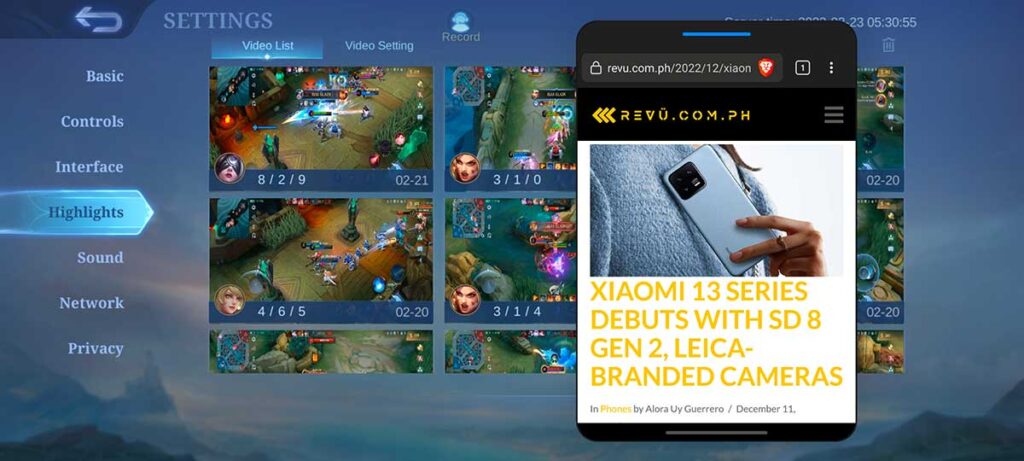 Xiaomi 13 open apps within a game via Revu Philippines