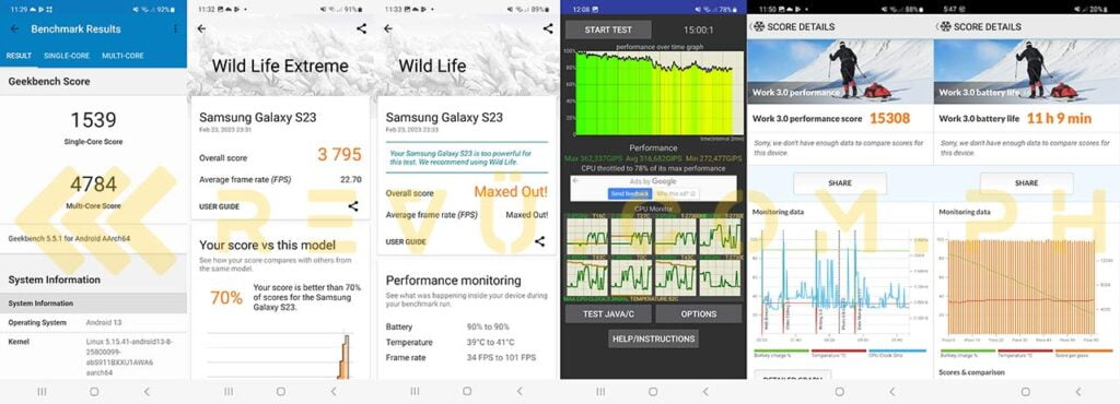 Samsung Galaxy S23 benchmark scores via Revu Philippines