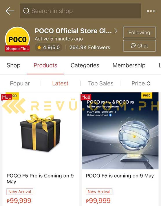 POCO F5 Pro and POCO F5 spotted on Shopee by Revu Philippines