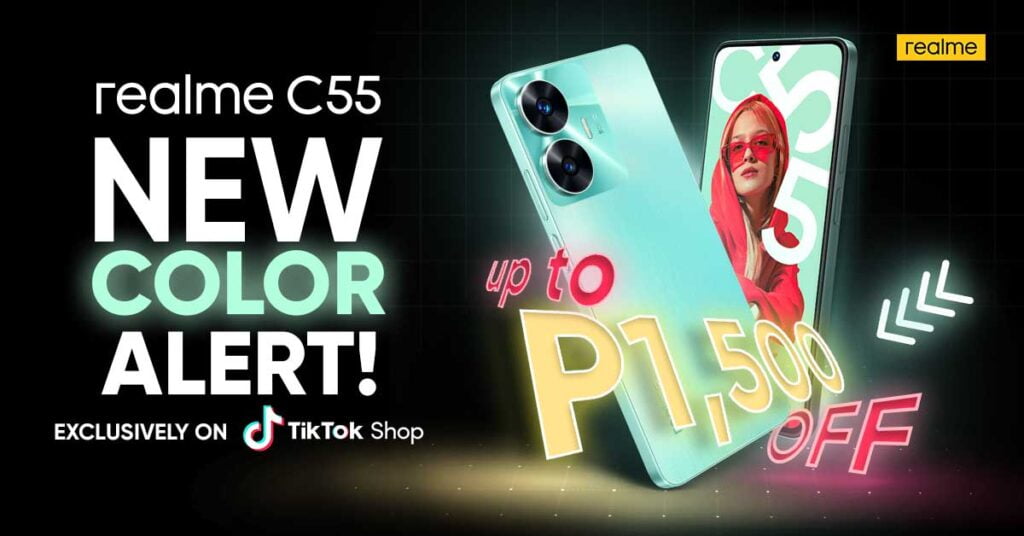 realme C55 Rainforest color sale price at launch via Revu Philippines