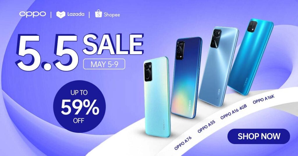 OPPO 5.5 2023 sale on Lazada and Shopee via Revu Philippines