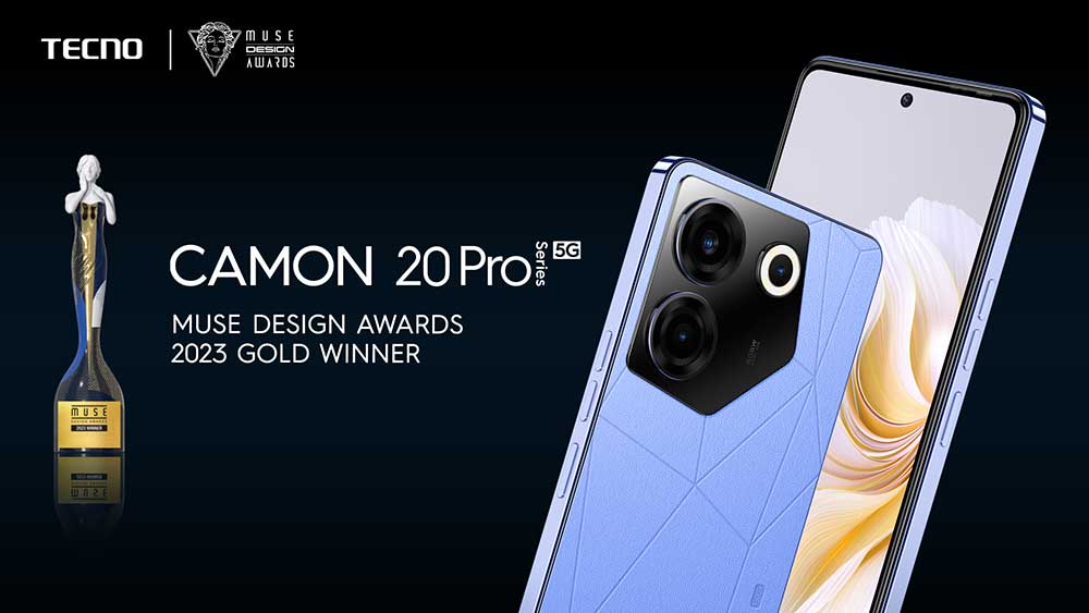 Tecno Camon 20 Pro 5G series MUSE Design Awards 2023 gold winner via Revu Philippines