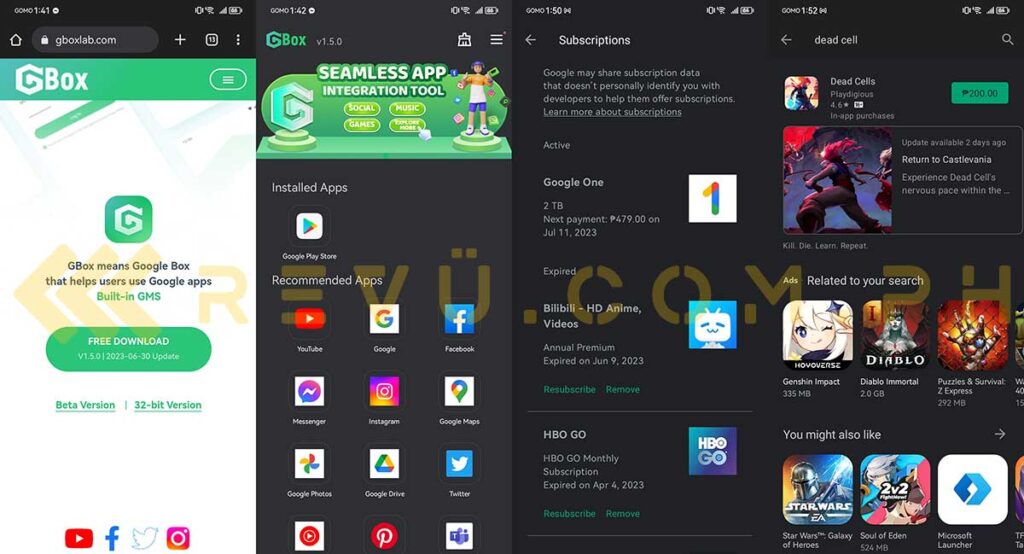 GBox version with built-in Google Play Store via Revu Philippines
