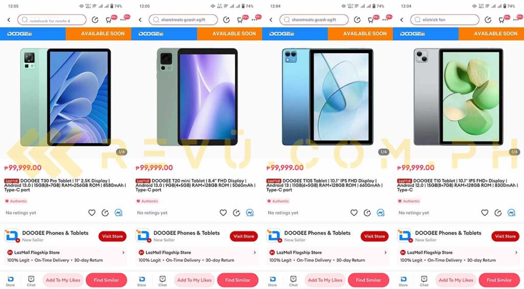 Doogee T30 Pro and Doogee T20 mini and Doogee T10S and Doogee T10 spotted by Revu Philippines