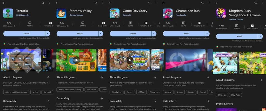 Google Play Pass recommended games honorable mentions via Revu Philippines